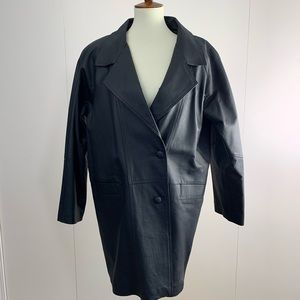 Savannah L leather coat black